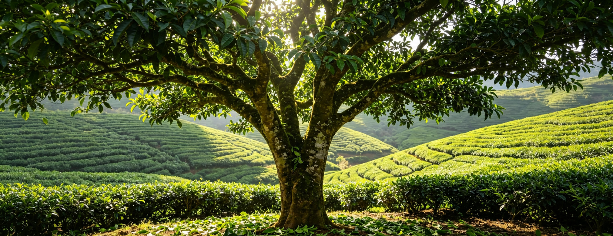 云南高山古茶园中的古茶树
